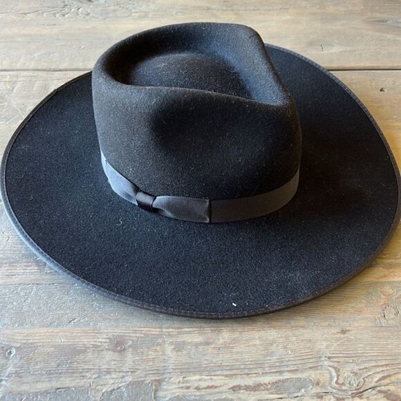 Free People Black Rancher Felt Hat M - Picture 5 of 9